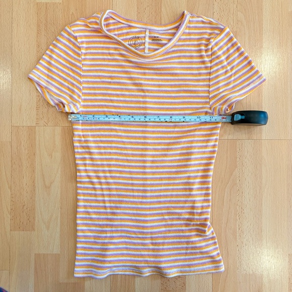 Urban Outfitters | Orange & purple striped slim fit short sleeve top - Picture 4 of 5
